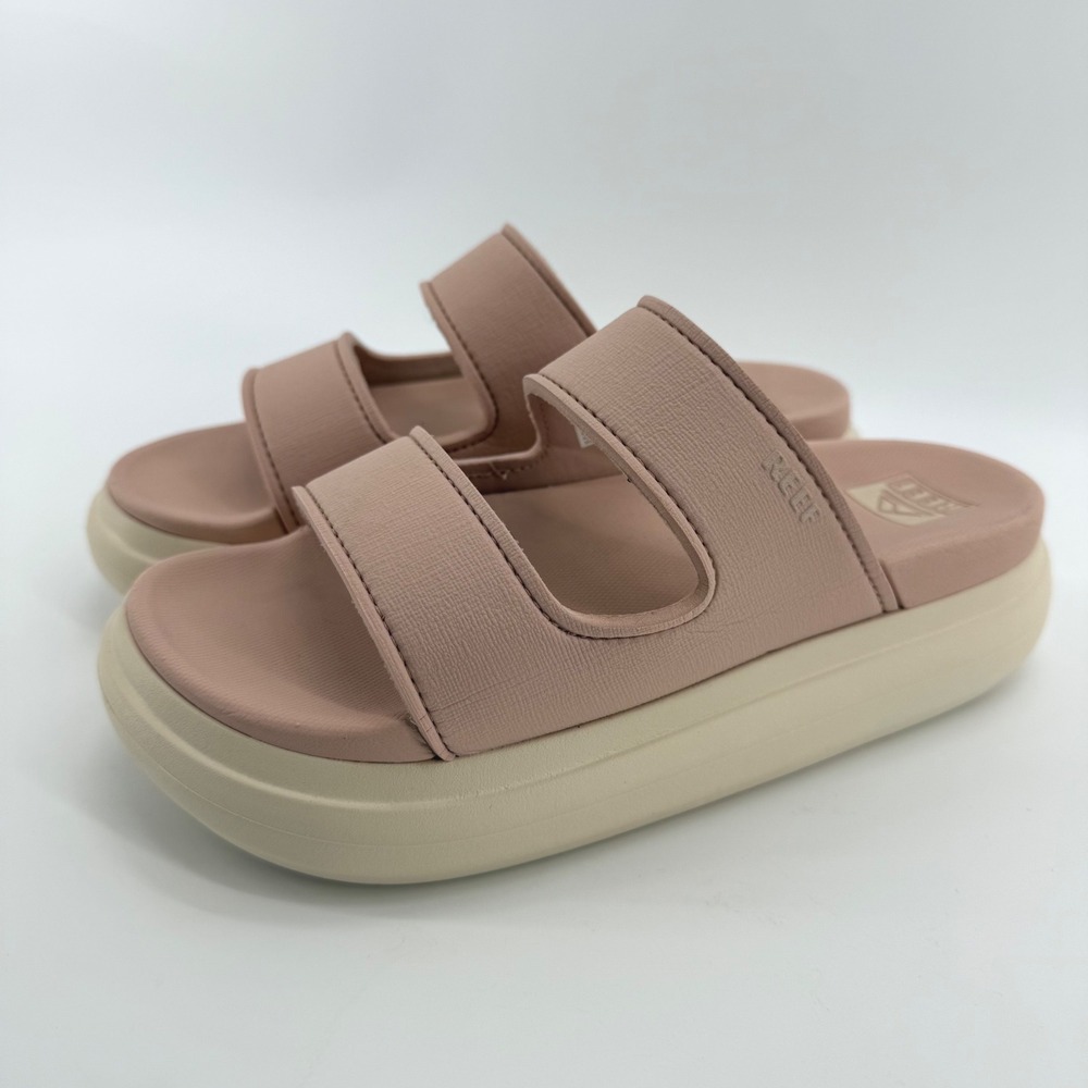 Reef Cushion Bondi 2 Bar Slide Sandals Womens 8 Rose Pink Platform Double Strap